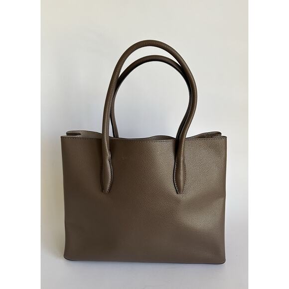 Kate Spade Eva Medium Satchel Tote Shoulder Purse Crossbody Taupe Beige - Picture 2 of 10